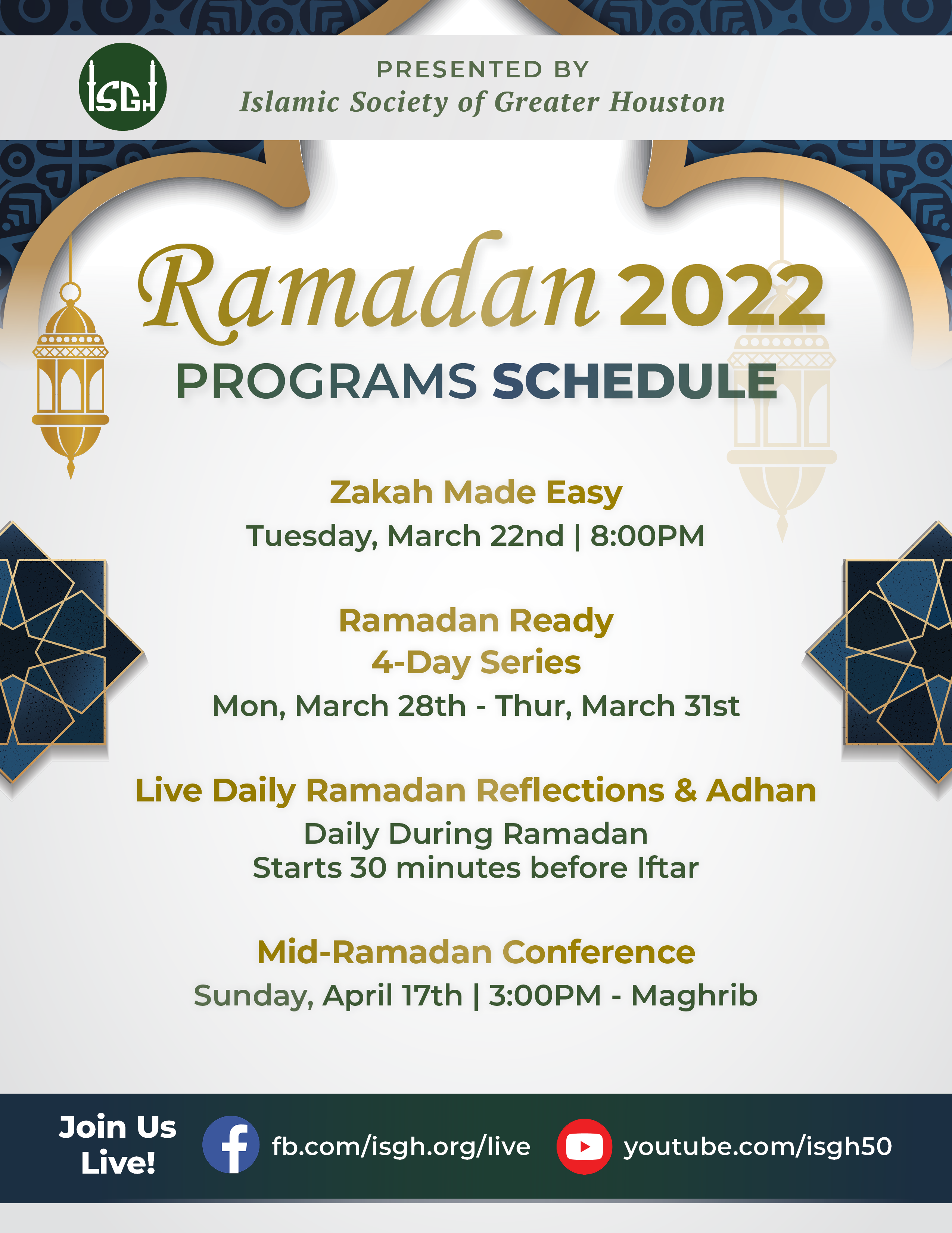 Ramadan 1443/2022 Islamic Society Greater Houston