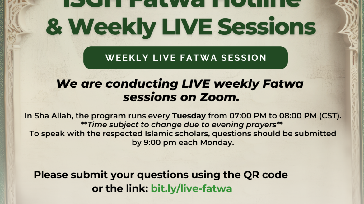 ISGH Fatwa Hotline & LIVE Sessions
